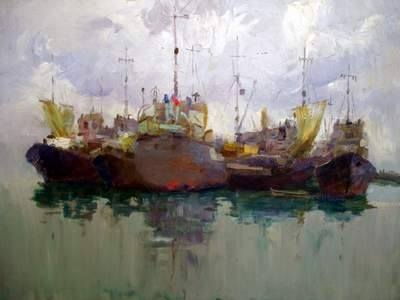 Ю. Рачев. 'Перегрузка рыбы в море'