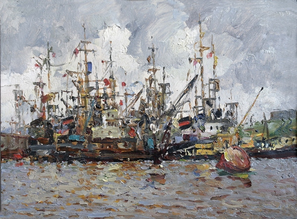 Шебеко К. И. Корабли. к.,м.,35х47,1980. by . 