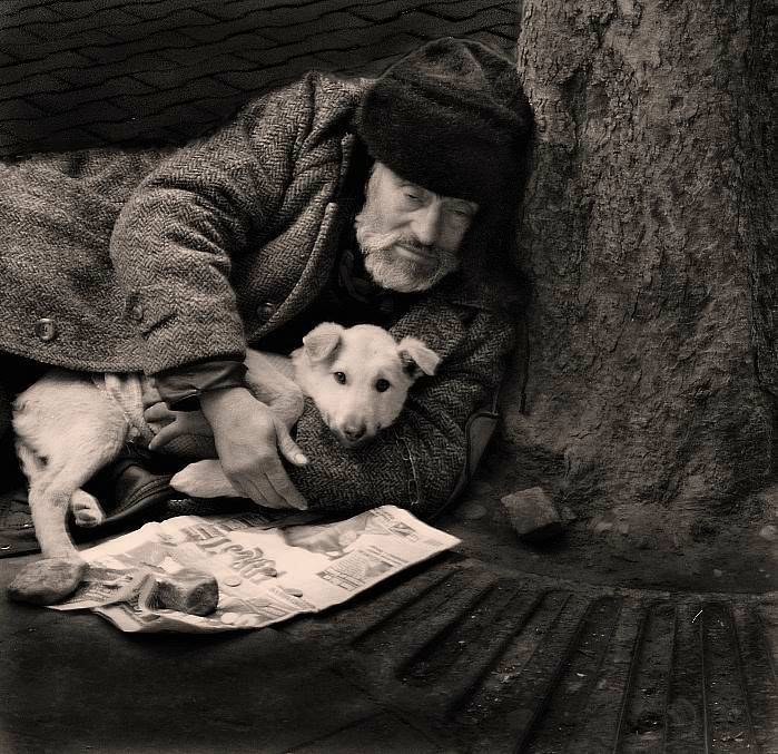старик+собака by . 