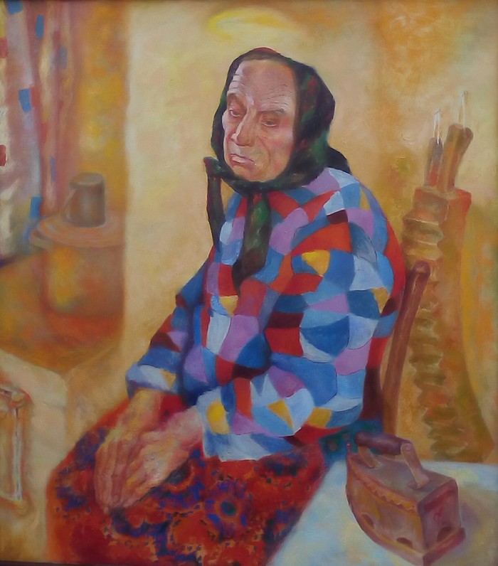 Суслов А.В. Портрет. Бабушка Прасковья.2018. Х.м.100х90 by . 