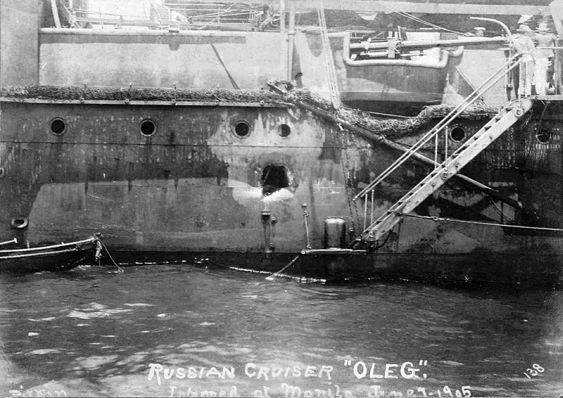 Крейсер I ранга «Олег» после Цусимского боя