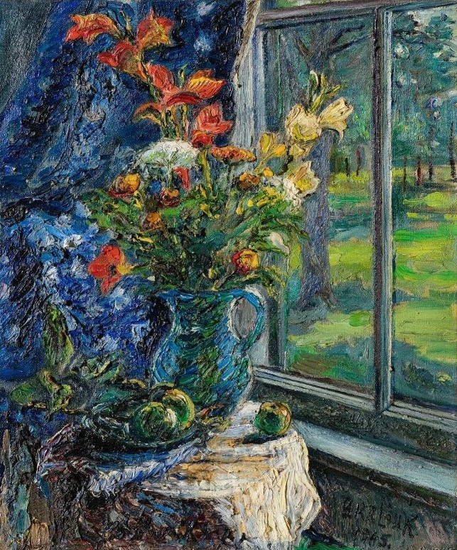 "Букет цветов в синем кувшине" Марка Шагала